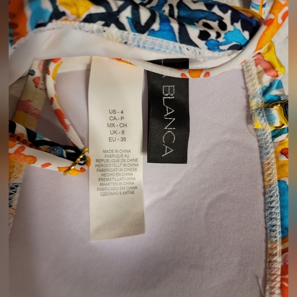 NWT ULTRA FLATTERING LABLANCA RUFFLE SWIM TOP REMOVABLE STRAPS STRAPLESS TOP - Picture 12 of 12